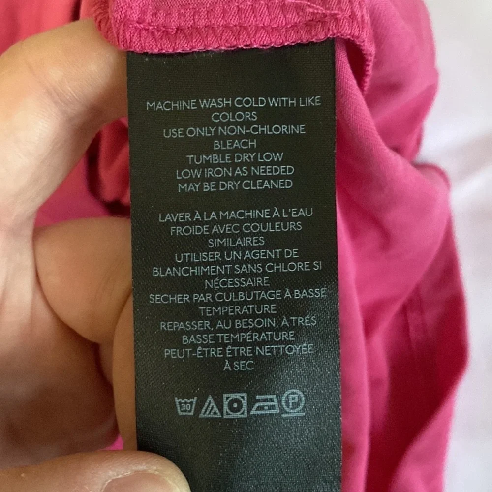 ❤️ M ❤️ NWT Anthro Halter Pink Tank Top Cowl Neck Bright Pink Barbie - Picture 5 of 6